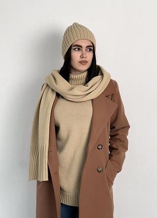 В'язана жіноча шапка тепла бежева art knit