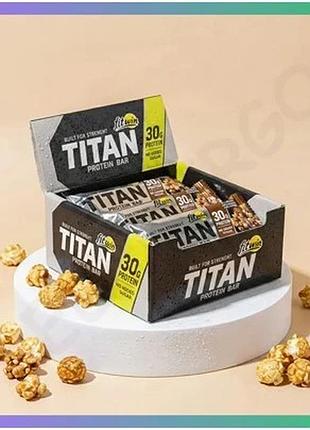 Протеїновий батончик titan bar 9x85g карамельний попкорн для спортсменів та активних людей енергетични sku_dsn_2024-11-0766