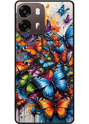Силиконовый чехол для oppo a6s с рисунком бабочки мотыльки