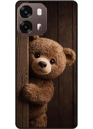 Силиконовый чехол бампер для oppo a6s с рисунком мишка плюшевый