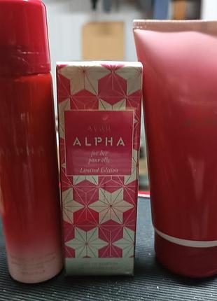 Набір парфумерний альфа для неї аромат alpha for her від avon ейвон 30 мл, лосьйон 150 мл, парф дезодорант 150 мл