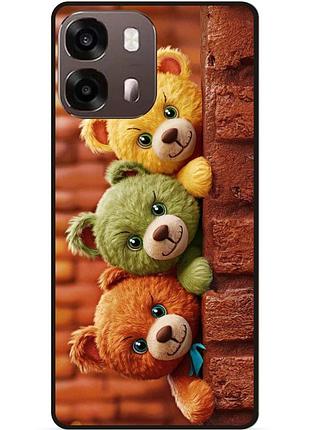 Силиконовый чехол бампер для oppo a6s с рисунком мишки