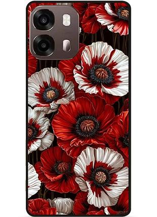 Силіконовий чохол бампер для oppo a6s з малюнком квіти маки