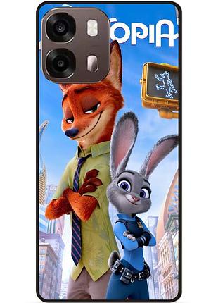 Силиконовый бампер чехол для oppo a6s с картинкой зверополис джуди