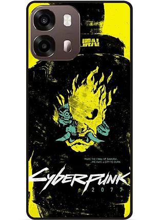 Чохол силіконовий бампер для oppo a6s з картинкою cyberpunk