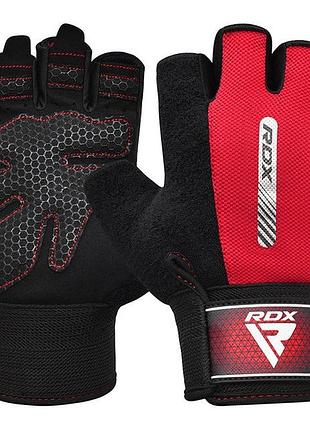 Перчатки для фитнеса rdx w1 half red-xl