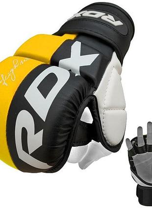 Рукавиці для мма (греплінгові рукавички) rdx t6 plus rex yellow xl