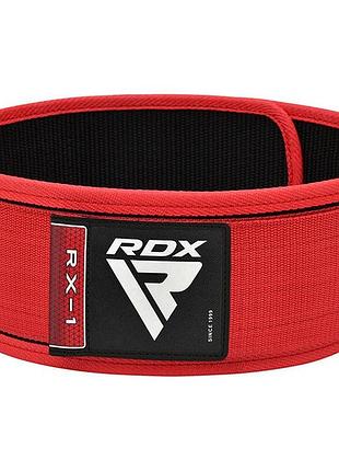 Пояс для важкої атлетики rdx rx1 weight lifting belt red-l