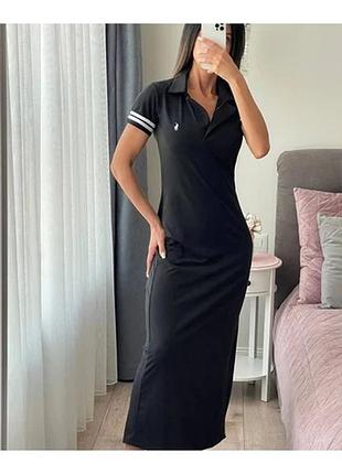 Сукня polo. подовжена збоку з розрізом.