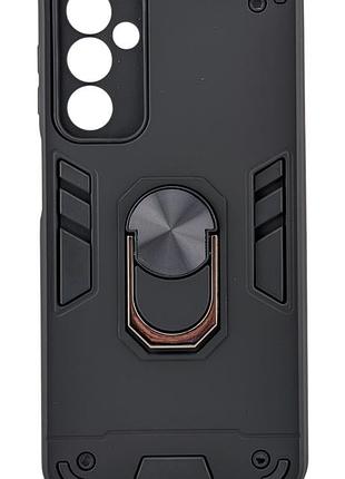 Ударостійкий чохол armored ring для samsung galaxy a24 / a245 з підставкою чорний