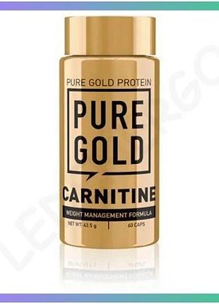 Жироспалювач pure gold protein carnitine 60 капсул l-карнітин для зниження ваги та підвищення витривал sku_fitsh_cn5710