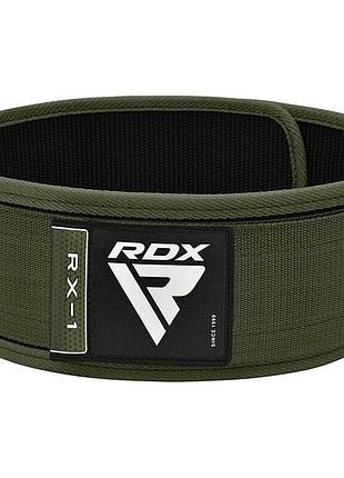 Пояс для тяжелой атлетики rdx rx1 weight lifting belt army green l
