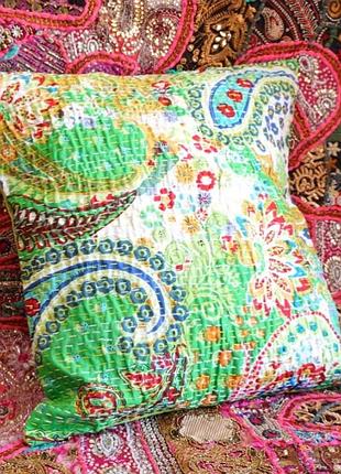 Индийская наволочка салатовая