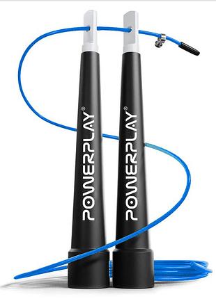 Скакалка швидкісна powerplay 4202 ultra speed rope синя (2,9m.)
