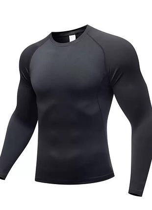 Чоловічий компресійний термо-лонгслів (black, premium fit) l