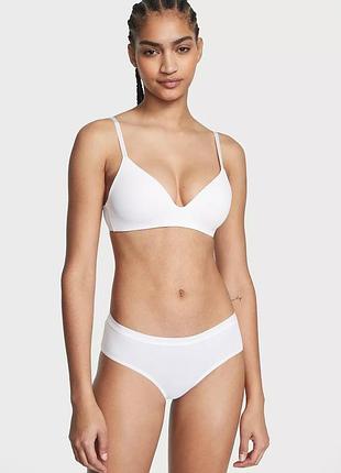 Бавовняні трусики хіпхагери stretch cotton hiphugger victoria's secret білий m
