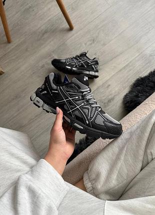 Чорні кросівки унісекс asics gel kahana 8 black white termo winter х ассікс 41