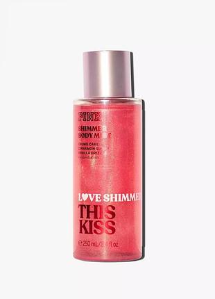 Парфумований спрей для тіла this kiss shimmer pink & victoria's secret
