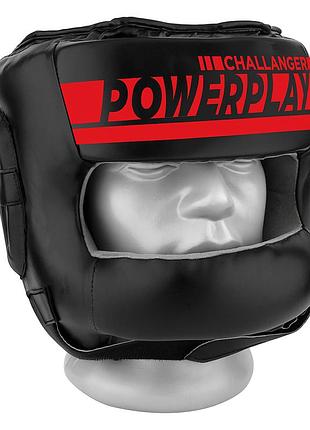 Боксерський шолом тренувальний powerplay 3067 challanger з бампером pu + amara червоний xl