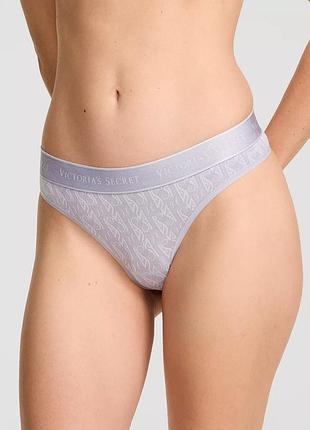 Трусики стрінги logo cotton thong victoria's secret фіолетовий s