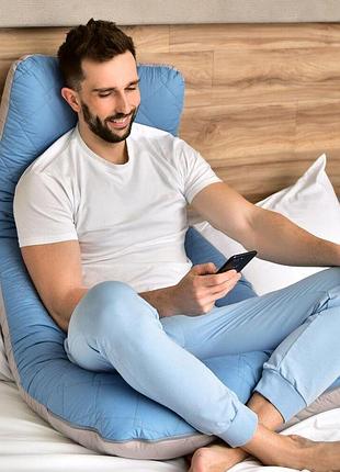 Подушка п-подобная ideia 140х75х20 см u-shape для беременных, реабилитации и повседневного комфорта с наволочкой на молнии,