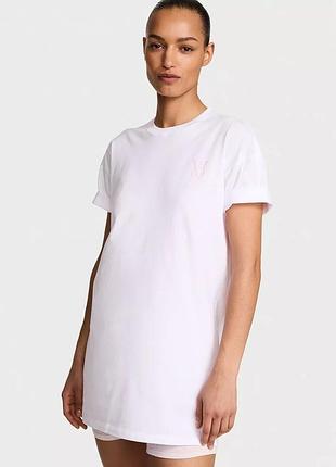 Хлопковая футболка victoria’s secret 100% cotton oversize белый l