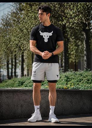 Шорти under armour 2 в 1 сірий xl