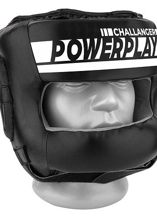 Боксерський шолом тренувальний powerplay 3067 з бампером pu + amara чорний l