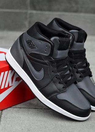 Мужские зимние кроссовки nike air force, мужские зимние кожаные кроссовки, мужская зимняя обувь найк