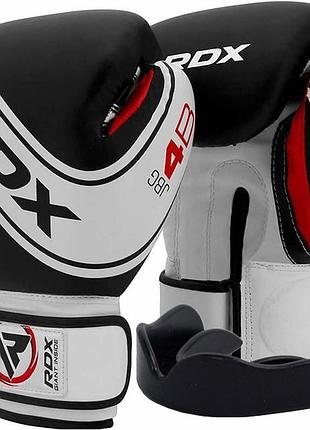Боксерські рукавиці rdx 4b robo kids white/black 6 унцій (капа в комплекті)