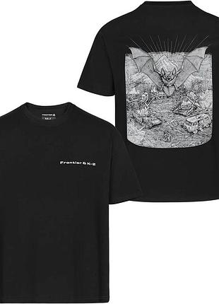 Футболка frontier & k-2 оверсайз черный xl/2xl