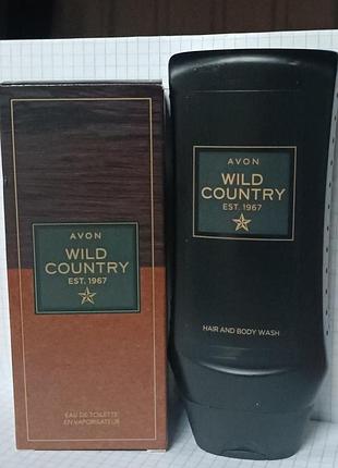 🌲✨ мужской набор wild country — туалетная вода 75 мл + шампунь-гель для душа 250 мл — avon ✨🤠
