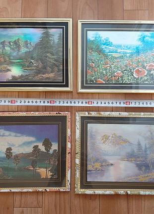 Фотокартини в рамочках, 4 шт, для інтер'єру