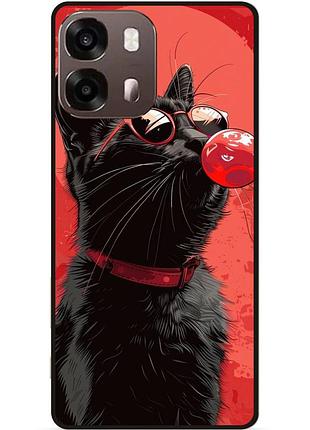 Силіконовий чохол бампер для oppo a6s з малюнком черный кот