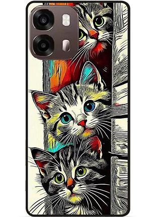 Силиконовый чехол бампер для oppo a6s с рисунком котята