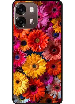 Силиконовый чехол бампер для oppo a6s с рисунком цветы герберы