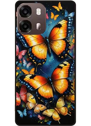 Чехол силиконовый для oppo a6s с рисунком бабочки мотыльки