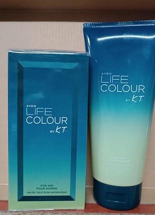 🌈 парфюмерний набор avon life colour — kenzo takada туалетная вода (75 мл) шампунь-гель для душа (200 мл)