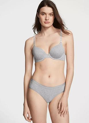 Бавовняні трусики хіпхагери stretch cotton hiphugger victoria's secret сірий m