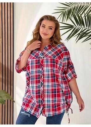Блуза льон/катон на ґудзиках. батал 2