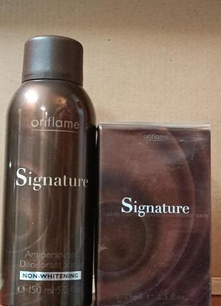 Набор signature oriflame парфюмерная вода 75мл дезодорант спрей 150мл
