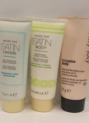 Мини набор mary kay satin body белый чай satin hands с маслом ши time wise уценка по срокам