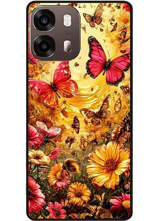 Силіконовий чохол бампер для oppo a6s з малюнком бабочки метелики