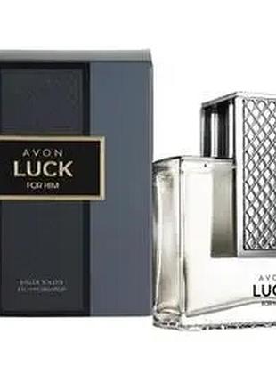 Чоловіча туалетна вода avon luck for him 75 мл нова в слюді старого випуску