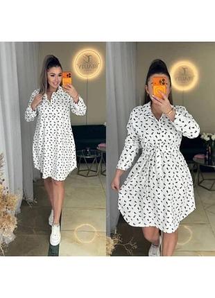 Сукня-сорочка. мікровельвет з пояском та гарним принтом.