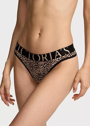 Трусики стрінги exploded logo cotton thong victoria's secret леопард xs