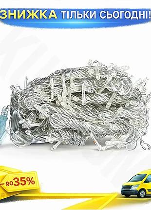 Ku новогодняя гирлянда штора universal fit 3х3 м 192 led белый желтый провод для декора интерьера праз uni2l_k