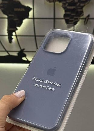 Чехол с микрофиброй silicone case для iphone 15 pro max, чехол-накладка для айфон 15 про макс (синий) 3