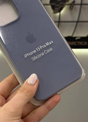 Чехол с микрофиброй silicone case для iphone 15 pro max, чехол-накладка для айфон 15 про макс (синий) 4