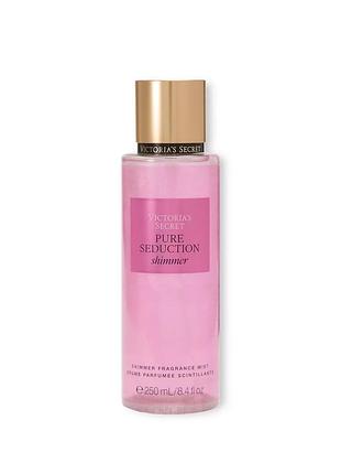 Парфюмированный спрей для тела с блестками pure seduction shimmer victoria's secret
